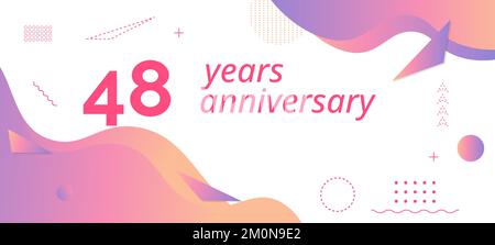 48th anniversary logo, birthday celebration. Stock Vector