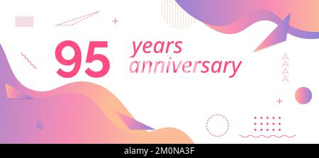 95th anniversary logo, birthday celebration. Stock Vector