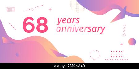 68th anniversary logo, birthday celebration. Stock Vector