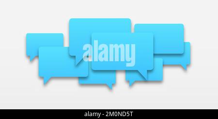 Set of white speech bubbles icons. Communication between people, a kind of active conversation. The concept of human communication. illustration of sp Stock Vector