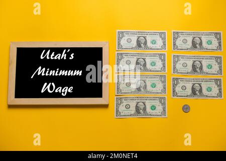 The Minimum Wage in Utah at $7.25 per hour Stock Photo - Alamy