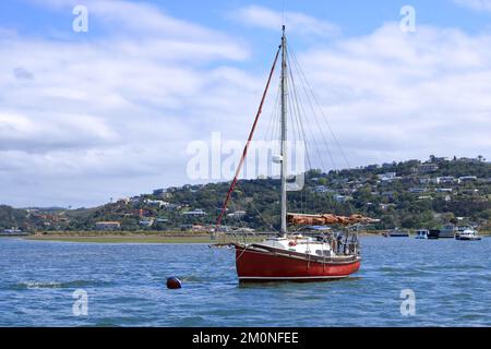 Boats on Knysna Lagoon looking towards Knysna Heads, Garden Route in ...