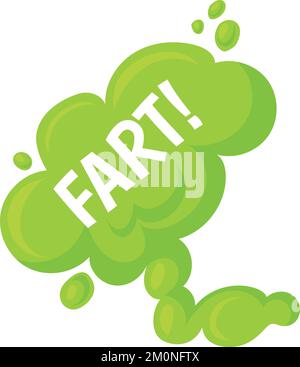 Green Cartoon Cloud Of Gas With Comic Style Text 