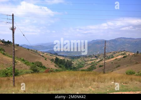 Landscape around Maguga Dam on river Komati in Swaziland, Eswatini Stock Photo