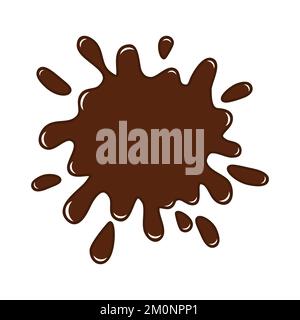 Chocolate splash icon vector isolated on white background Stock Vector