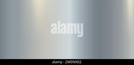 Panoramic background silver steel metal texture - Vector illustration Stock Vector