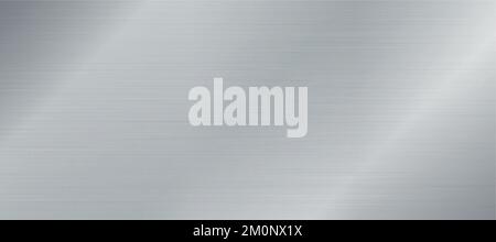 Panoramic background silver steel metal texture - Vector illustration Stock Vector