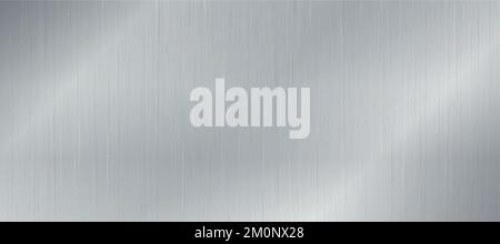 Panoramic background silver steel metal texture - Vector illustration Stock Vector