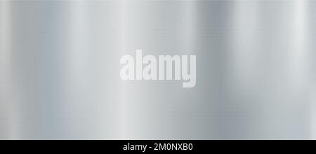 Panoramic background silver steel metal texture - Vector illustration Stock Vector