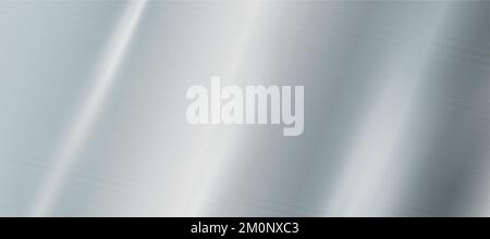 Panoramic background silver steel metal texture - Vector illustration Stock Vector