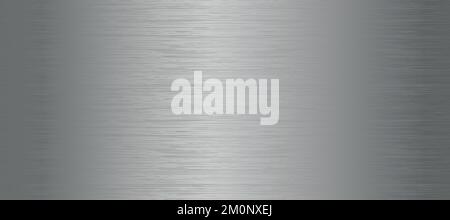 Panoramic background silver steel metal texture - Vector illustration Stock Vector