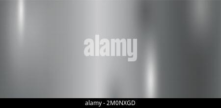 Panoramic background silver steel metal texture - Vector illustration Stock Vector