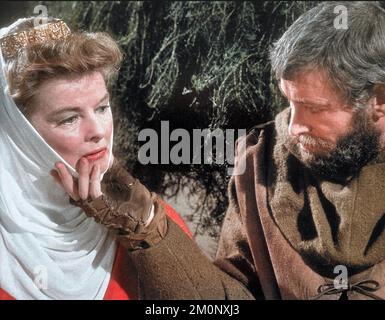 THE LION IN WINTER  1968 AVCO Embassy Pictures film with Peter O'Toole as Henry II and Katharine Hepburn as his estranged wife Eleanor of  Acquitaine Stock Photo