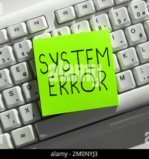 Conceptual caption System Error. Internet Concept Technological failure Software collapse crash Information loss Stock Photo