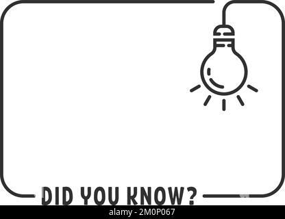 did you know with hanging bulb Stock Vector