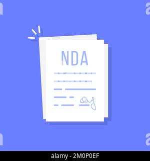 cartoon non-disclosure agreement doc Stock Vector