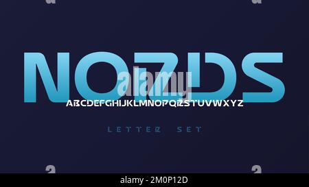 Vector modern sans serif font, uppercase letter set, alphabet, typography Stock Vector