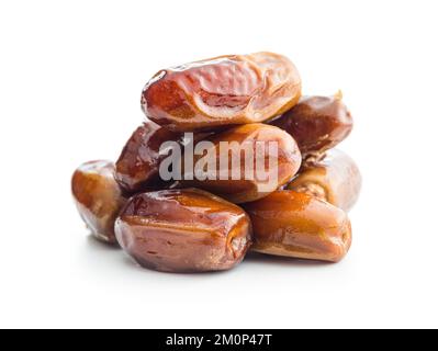 Dried dates fruit isolated on the white background. Stock Photo