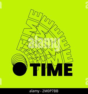 Font design with word time and analogue clock head movement Stock Vector