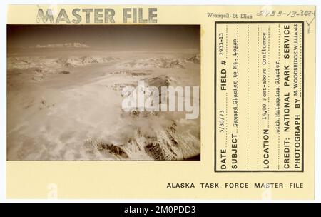 Seward Glacier to Mount Logan. Alaska Task Force Photographs Stock Photo