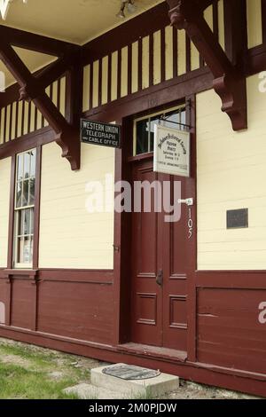 This old store and small area is Potter Place in Andover, NH. Across the street is the old Potter Place Railroad Station from 1874.  This small commun Stock Photo