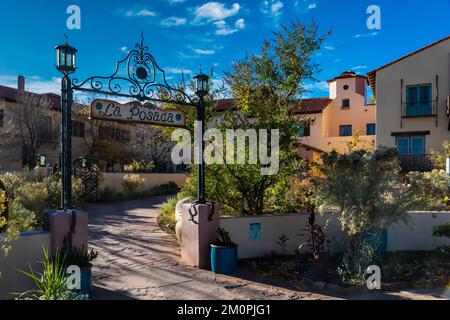 Beautiful gardens of La Posada, a restored hotel on Route 66 in Winslow, Arizona, USA [No property release; editorial licensing only] Stock Photo