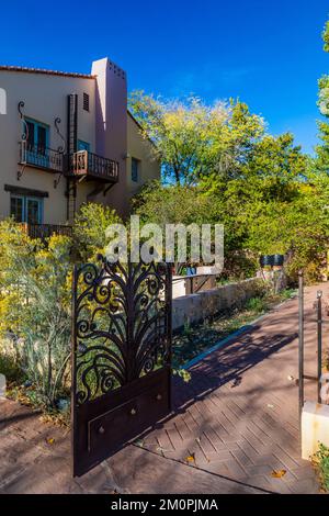 Beautiful gardens of La Posada, a restored hotel on Route 66 in Winslow, Arizona, USA [No property release; editorial licensing only] Stock Photo