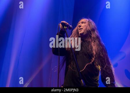 Madison, USA. 05th Dec, 2022. John Tardy of Obituary at The Sylvee on December 5, 2022, in Madison, Wisconsin (Photo by Daniel DeSlover/Sipa USA) Credit: Sipa USA/Alamy Live News Stock Photo