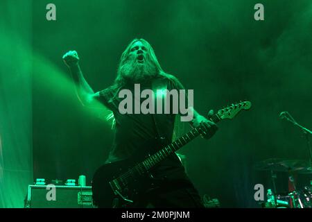 Madison, USA. 05th Dec, 2022. Trevor Peres of Obituary at The Sylvee on December 5, 2022, in Madison, Wisconsin (Photo by Daniel DeSlover/Sipa USA) Credit: Sipa USA/Alamy Live News Stock Photo