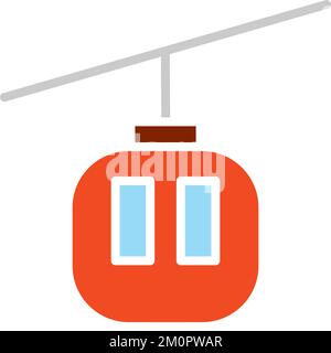 Isoltaed colored sky resort cableway icon Vector Stock Vector
