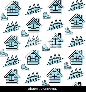 Winter seamless pattern background with winter icons Vector Stock Vector