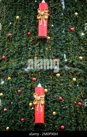 BONN, GERMANY - DECEMBER 6, 2022: Close up on the Bonn Christmas tree Stock Photo