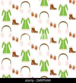 Winter seamless pattern background with winter icons Vector Stock Vector