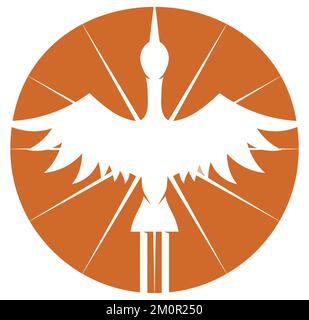 Stork bird logo template Icon Illustration Brand Identity Stock Vector