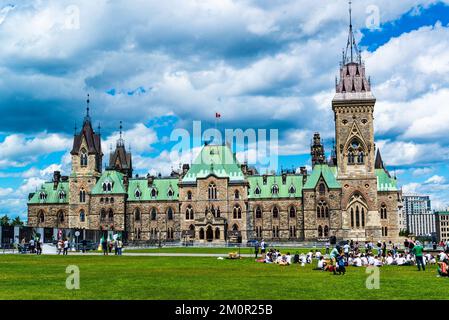 Ottawa, Canada - Aug. 24 2022: Parlement Hill in Daylight Stock Photo