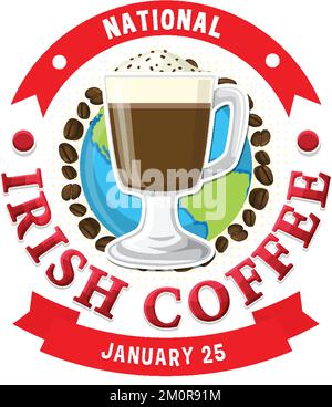 National Irish coffee day banner design illustration Stock Vector