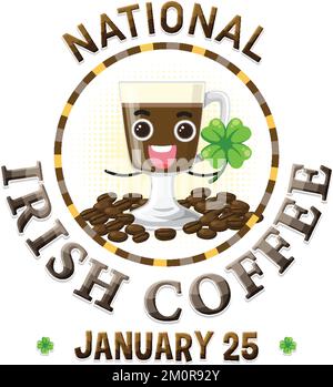 National Irish coffee day banner design illustration Stock Vector