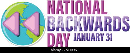 National backward day banner design illustration Stock Vector