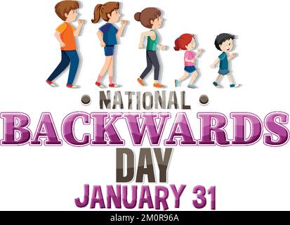 National backward day banner design illustration Stock Vector