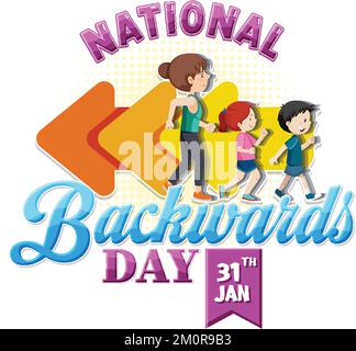 National backward day banner design illustration Stock Vector