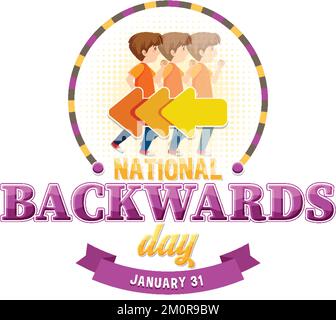 National backward day banner design illustration Stock Vector