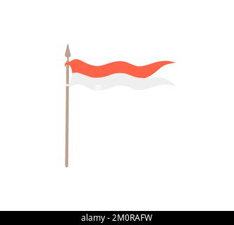 Flag of Indonesia in flat design vector illustration Stock Vector