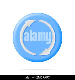 3D Synchronization Icon Isolated Stock Vector