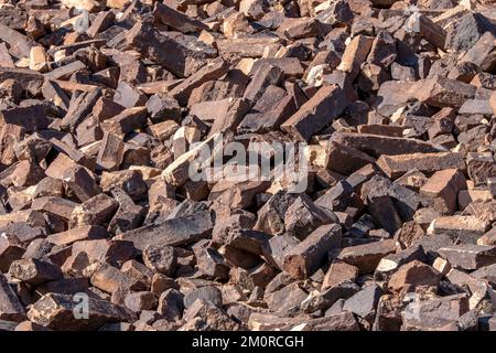 Regular prismatic large quartzite crystals. Holm Carpenter. Ramon crater. Negev desert. Israel Stock Photo