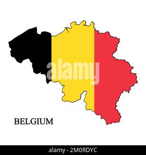 Belgium map vector illustration. Global economy. Famous country. Western Europe. Europe. Stock Vector