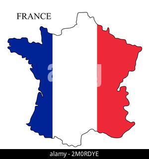France on Europe map vector. Vector illustration Stock Vector Image ...