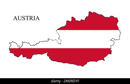 Austria map vector illustration. Global economy. Famous country. Western Europe. Europe. Stock Vector