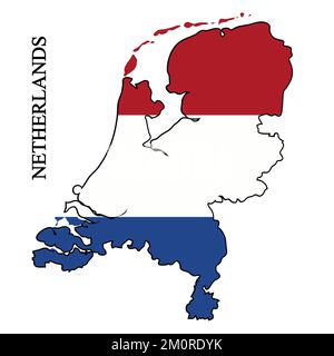 Netherlands map vector illustration. Global economy. Famous country. Western Europe. Europe. Stock Vector