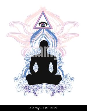 Man with third eye, psychic supernatural senses Stock Vector