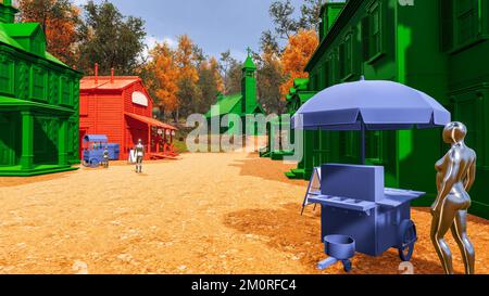 3D rendering. An immersive natural environment. Landscape to illustrate ...
